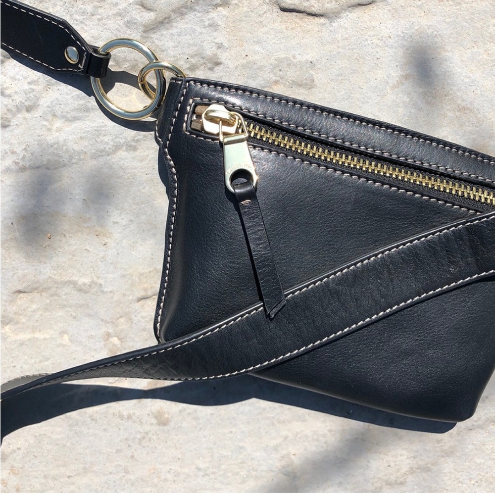 Tiganello Black Leather Belt Bag